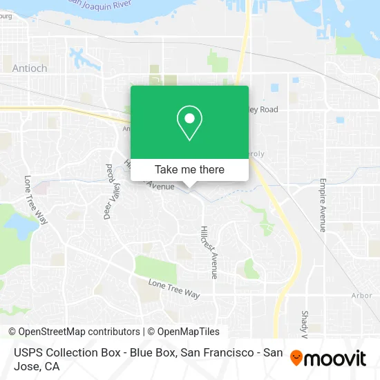 Mapa de USPS Collection Box - Blue Box