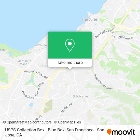 Mapa de USPS Collection Box - Blue Box