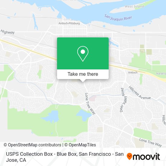 USPS Collection Box - Blue Box map