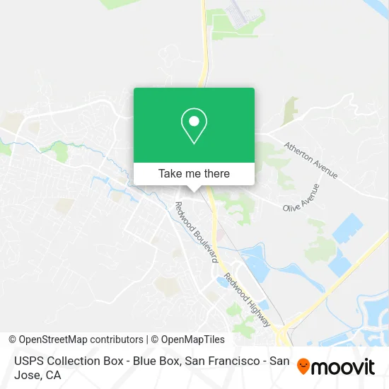 USPS Collection Box - Blue Box map