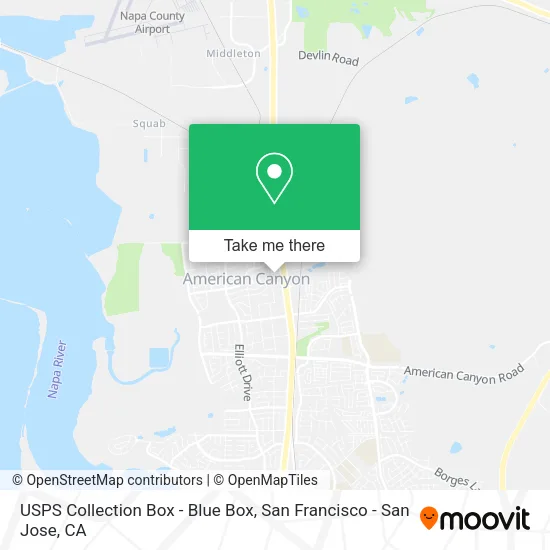 Mapa de USPS Collection Box - Blue Box