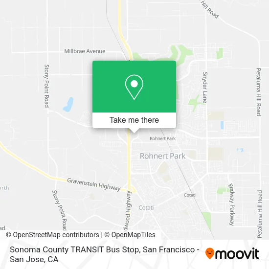 Mapa de Sonoma County TRANSIT Bus Stop