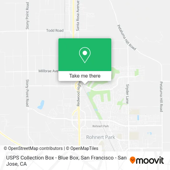 Mapa de USPS Collection Box - Blue Box
