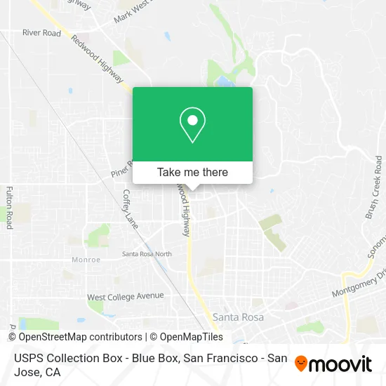 Mapa de USPS Collection Box - Blue Box