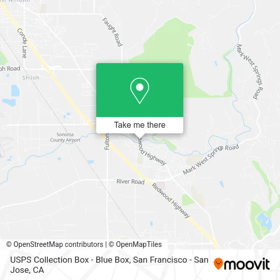 USPS Collection Box - Blue Box map