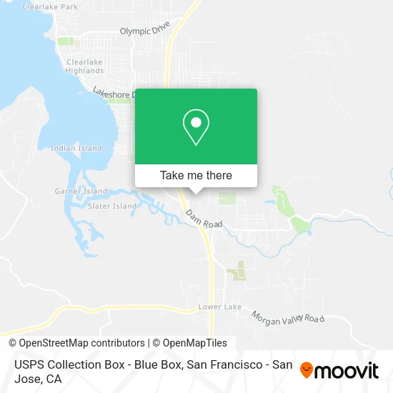 USPS Collection Box - Blue Box map