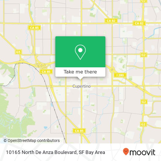 10165 North De Anza Boulevard map