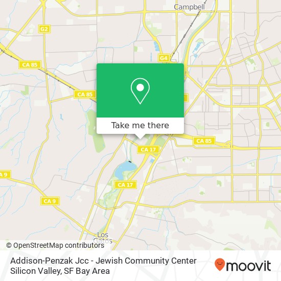 Addison-Penzak Jcc - Jewish Community Center Silicon Valley map