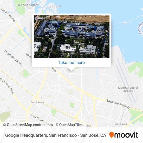 Mapa de Google Headquarters