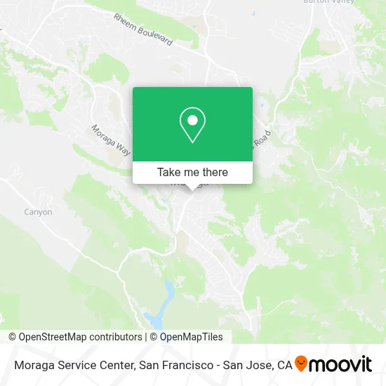 Moraga Service Center map