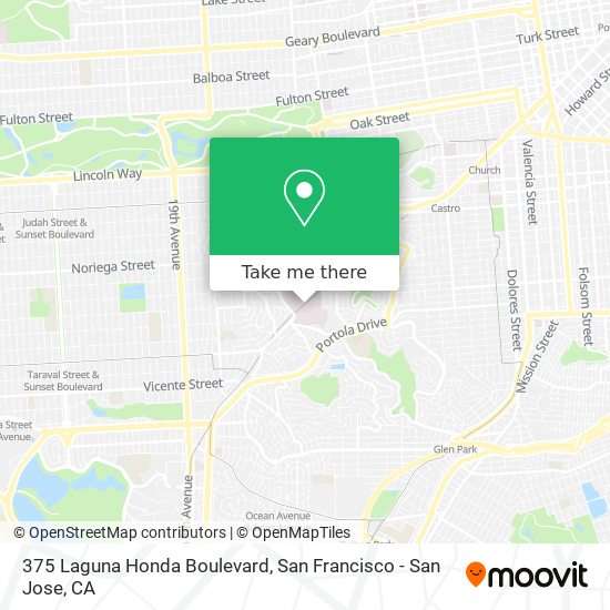 375 Laguna Honda Boulevard map