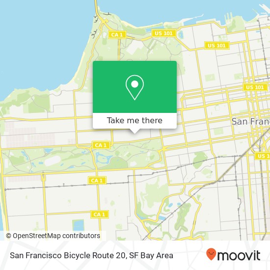 San Francisco Bicycle Route 20 map