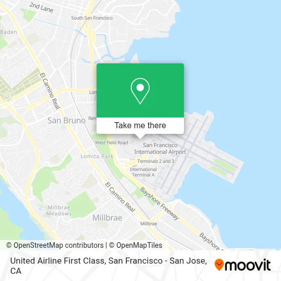 United Airline First Class map