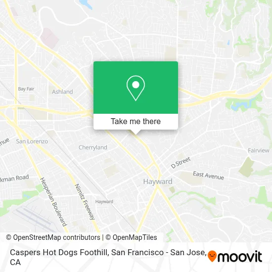 Caspers Hot Dogs Foothill map