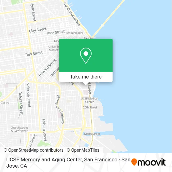 UCSF Memory and Aging Center map