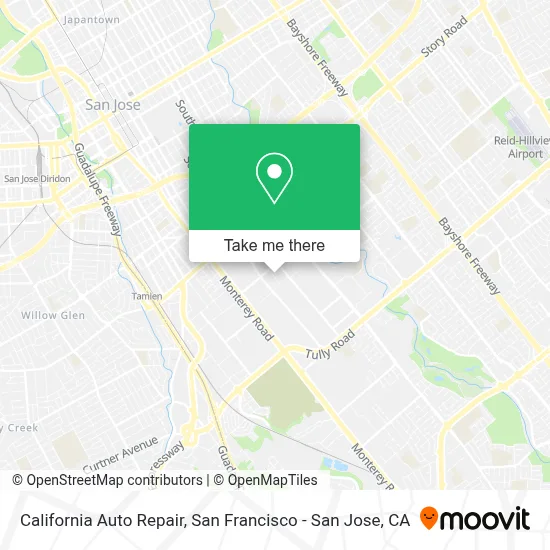 California Auto Repair map