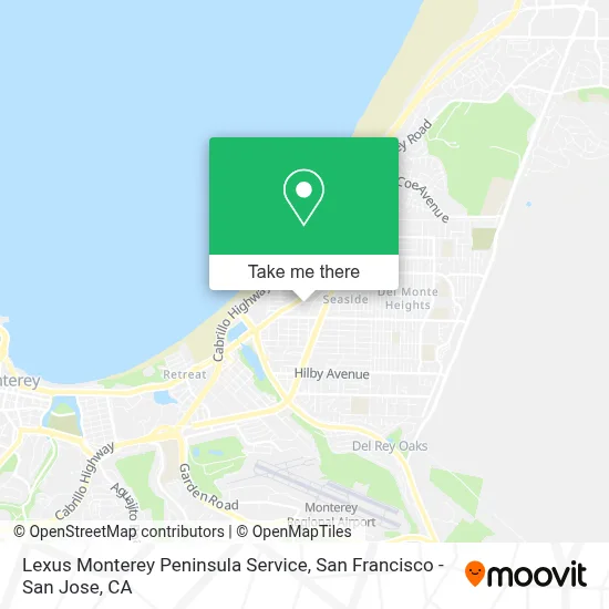 Lexus Monterey Peninsula Service map