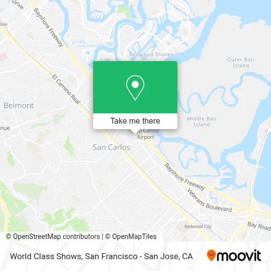 World Class Shows map