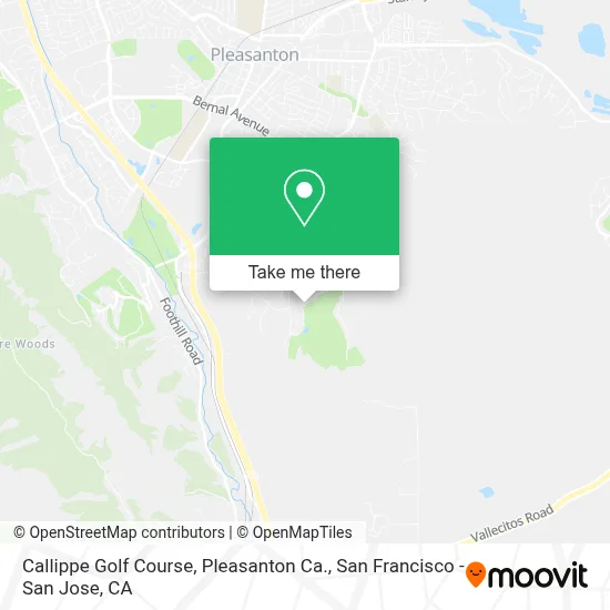 Callippe Golf Course, Pleasanton Ca. map