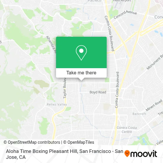 Aloha Time Boxing Pleasant Hill map