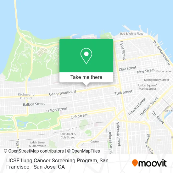 UCSF Lung Cancer Screening Program map