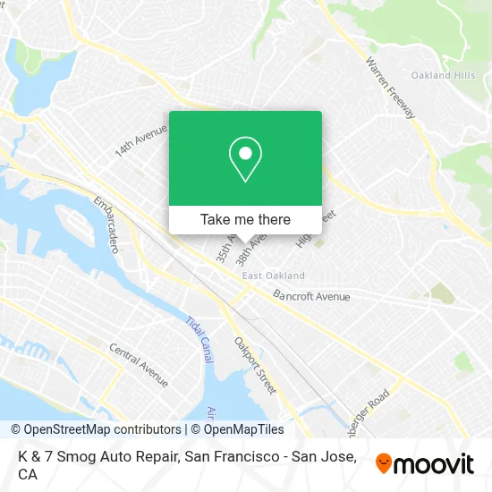 K & 7 Smog Auto Repair map