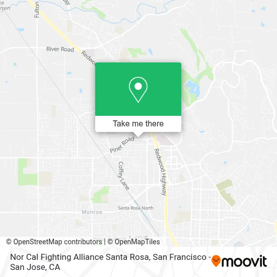Nor Cal Fighting Alliance Santa Rosa map