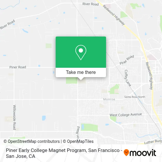 Piner Early College Magnet Program map