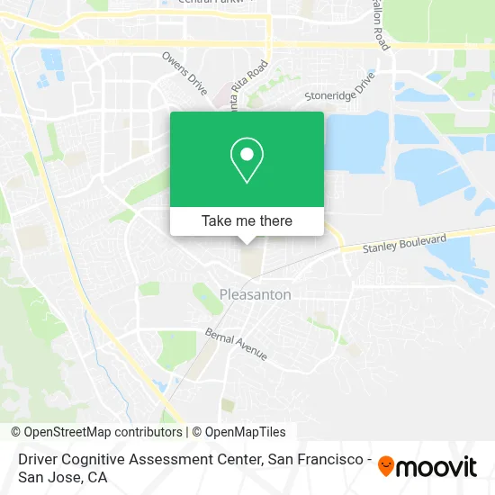 Driver Cognitive Assessment Center map