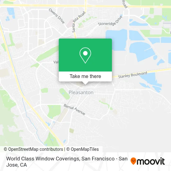 World Class Window Coverings map