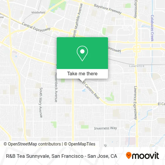 R&B Tea Sunnyvale map