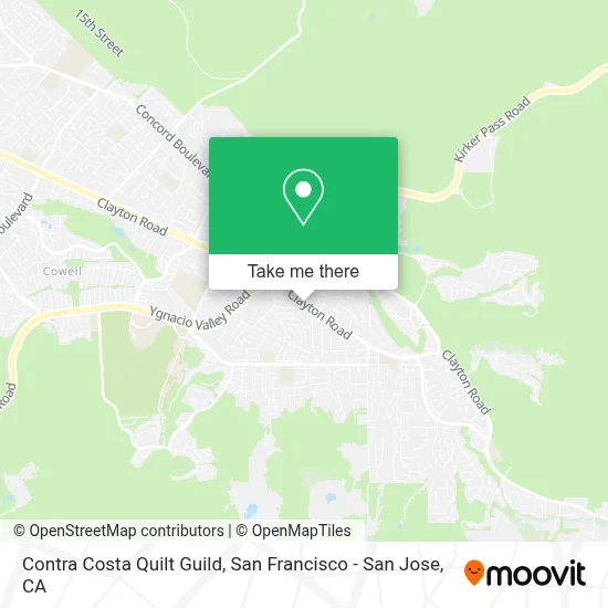 Contra Costa Quilt Guild map