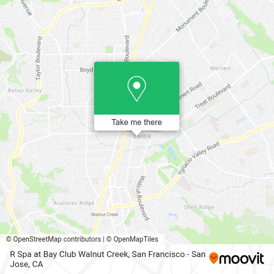 R Spa at Bay Club Walnut Creek map