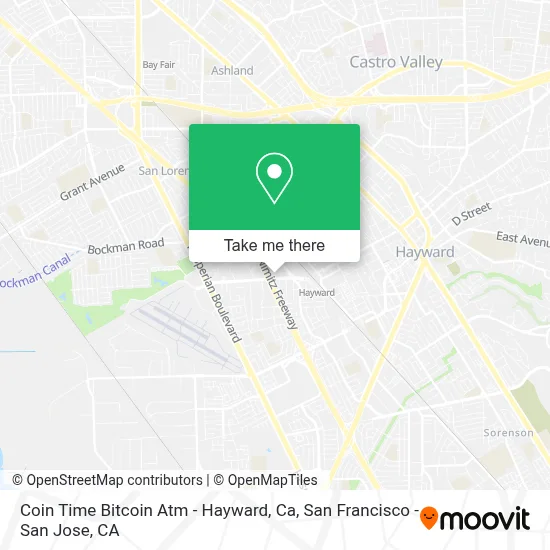 Coin Time Bitcoin Atm - Hayward, Ca map