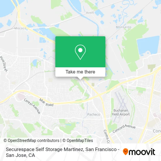 Securespace Self Storage Martinez map