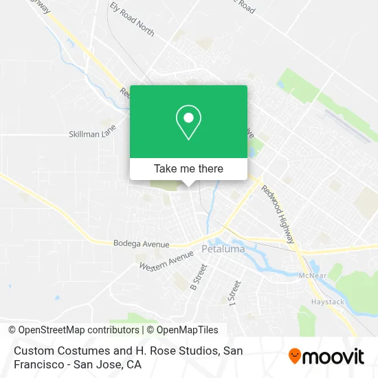 Custom Costumes and H. Rose Studios map