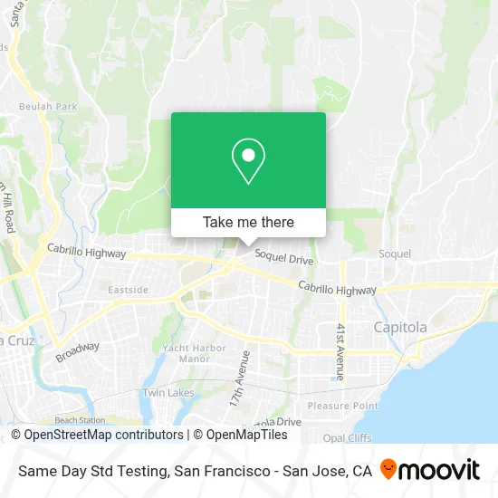 Same Day Std Testing map