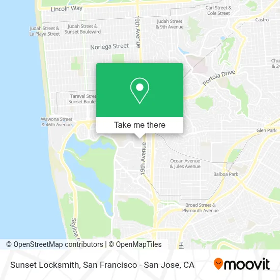 Sunset Locksmith map