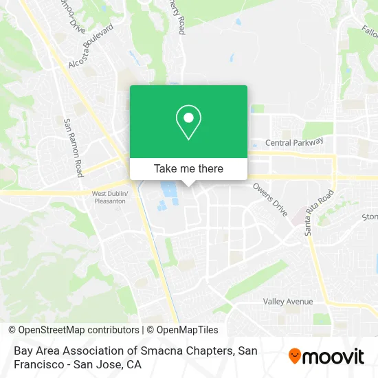 Bay Area Association of Smacna Chapters map