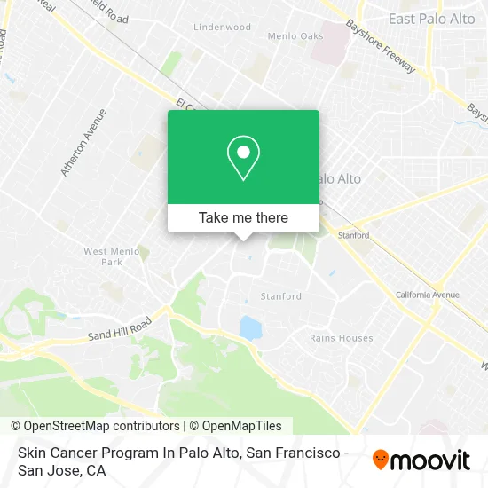 Skin Cancer Program In Palo Alto map