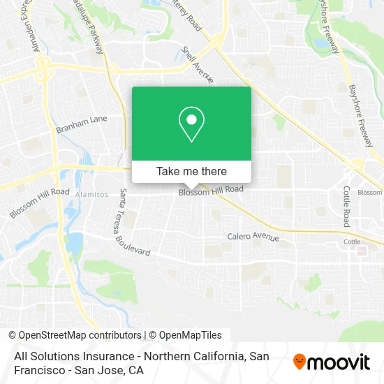 All Solutions Insurance - Northern California map