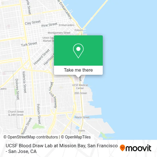 UCSF Blood Draw Lab at Mission Bay map