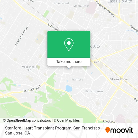 Stanford Heart Transplant Program map