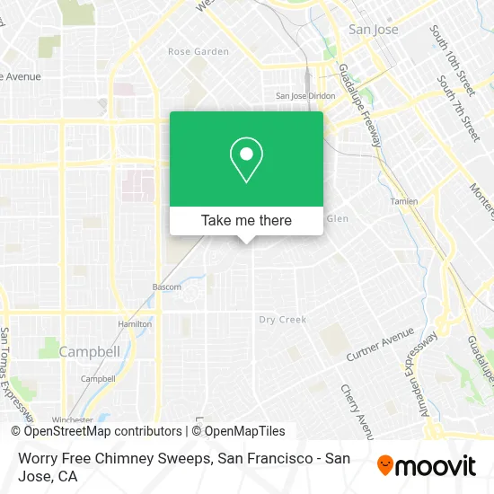 Worry Free Chimney Sweeps map
