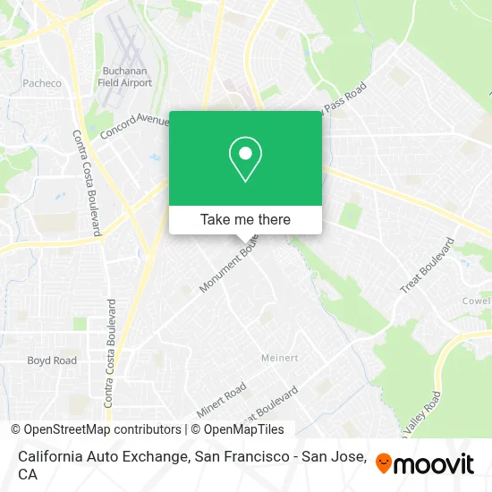California Auto Exchange map