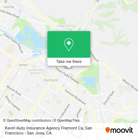 Kevin Auto Insurance Agency Fremont Ca map