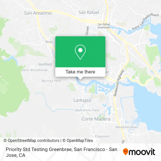 Priority Std Testing Greenbrae map