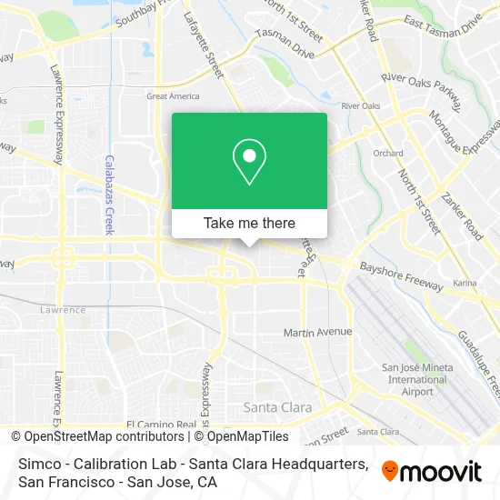 Simco - Calibration Lab - Santa Clara Headquarters map