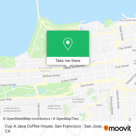 Cup A Java Coffee House map