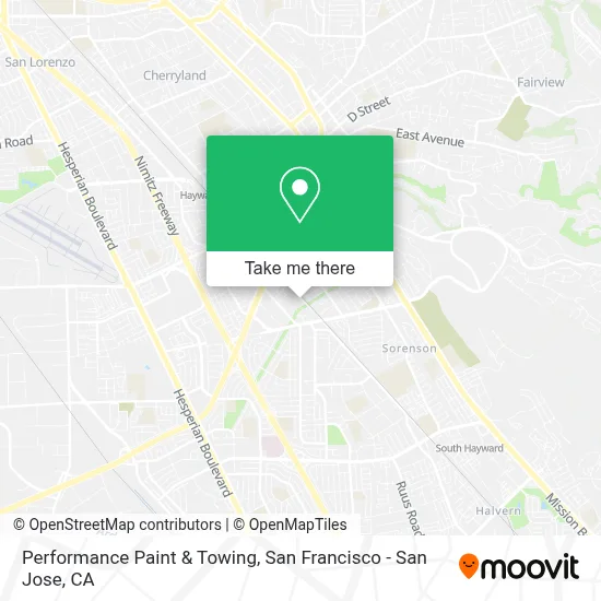 Performance Paint & Towing map